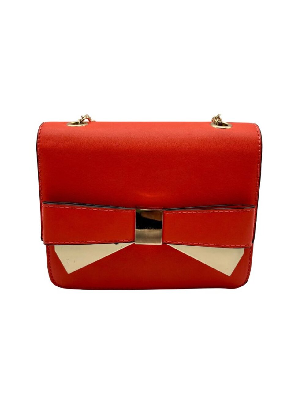 Unbranded Burnt Orange Faux Leather Crossbody Bag